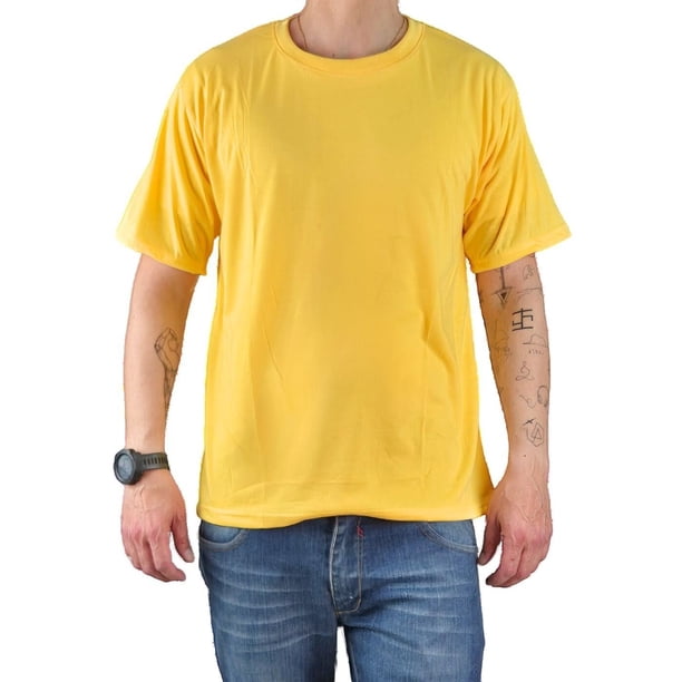 Polera Manga Corta Algodón Hombre Lisa Basic