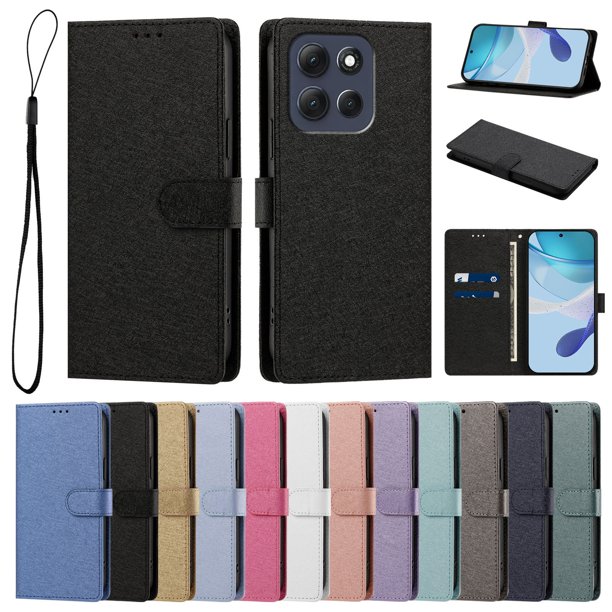Cartera para Motorola Moto G86 Power con Soporte y Correa, Negro