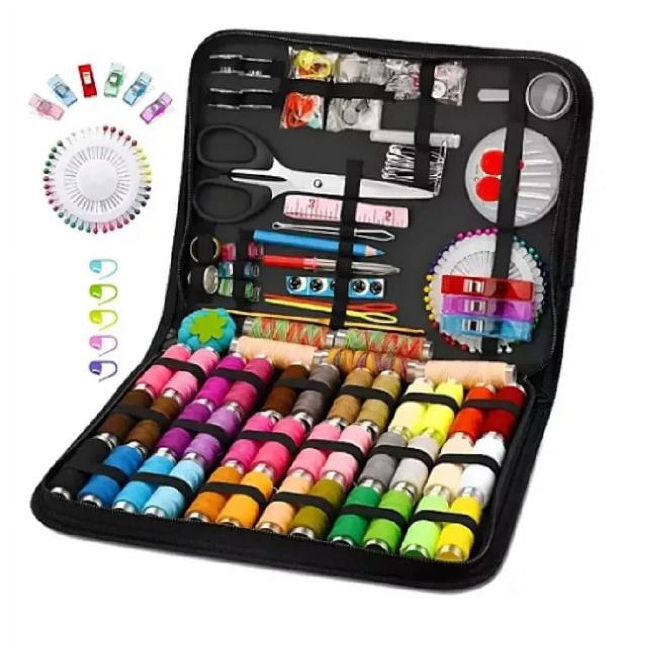 Leon Import - Set De Costura Kit Costurero Hilos Bordado Estuche 206 Pieza