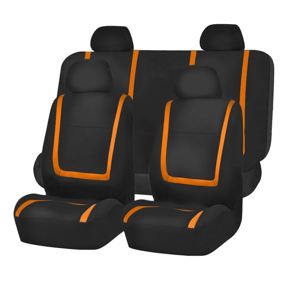 Juego completo de fundas para asientos de coche FH Group, tela, ajuste universal, naranja