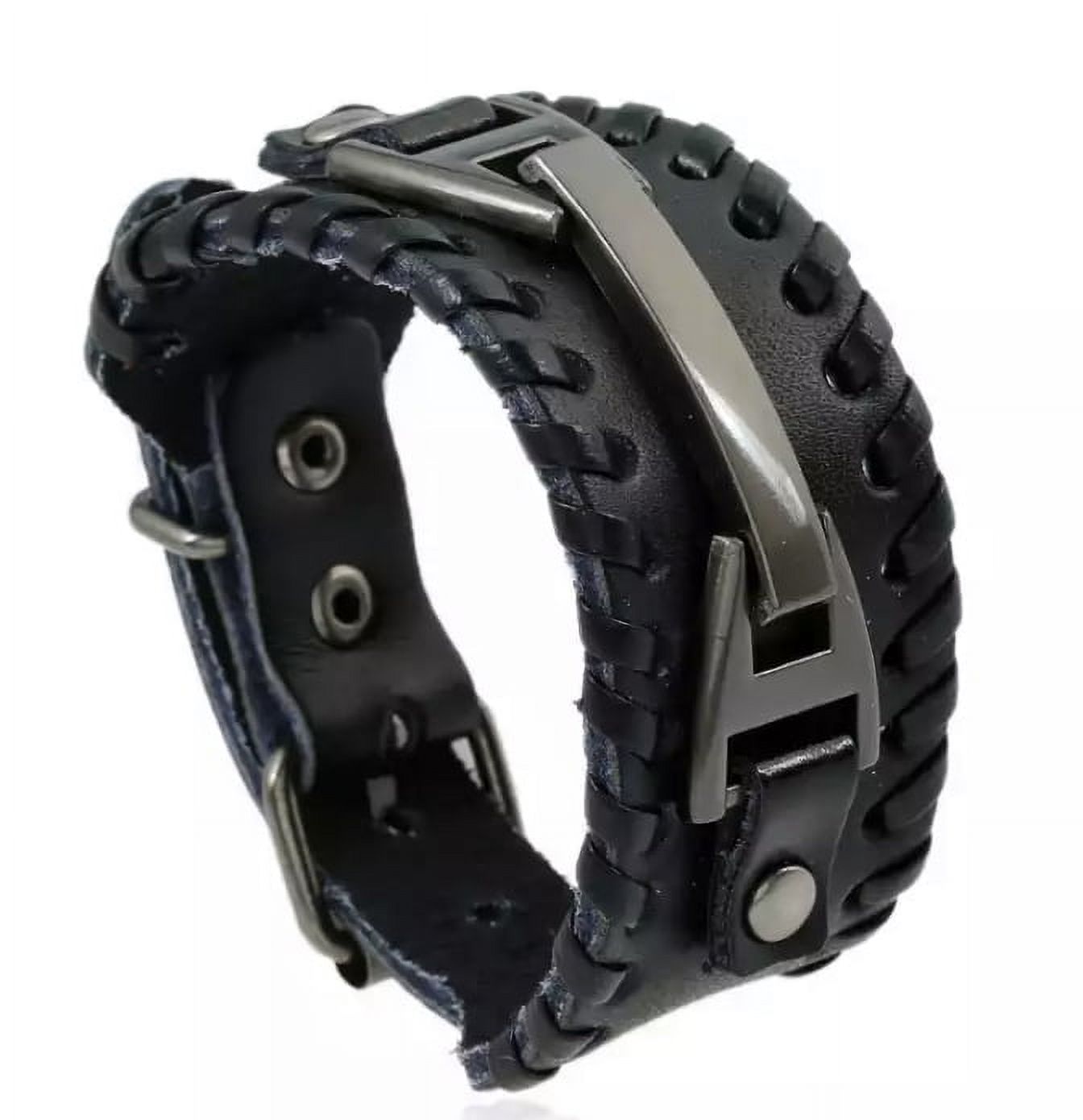 Mercado Cbf - Pulsera Masculina Eco Cuero Estilo Punk, Brazalete Punk