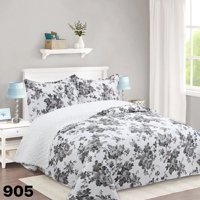 Genérico - Cubrecama Quilt Sherpa 2 Plazas - Blanco Gris Hojas M905