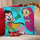 thumbnail image 4 of Los Jóvenes Titanes en Acción Fundas de almohada de terciopelo con tema, regalos de funda de almohada, decoración para el hogar, cojín de lanzar, regalo de cumpleaños para fans y parejas.40*40cm., 4 of 6