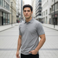 T-World - Polera Polo Outdoor Dryfresh Smooth Uv Hombre Manga Corta Gris Melange