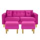 thumbnail image 1 of Sofa New Retro 3c + 2 Pouf Felpa 01 Fucsia, 1 of 6