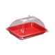 thumbnail image 4 of Soporte Para Tartas Con Tapa, Plato Transparente Para Postres, Tienda, Comedor, Restaurante, Color Rojo, 4 of 5