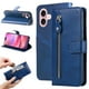 thumbnail image 1 of Funda con Cremallera para iPhone 16, Carcasa Cartera de Cuero PU con Soporte y Tarjetero, 1 of 6