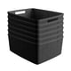 thumbnail image 1 of Set de 6 cestas de almacenamiento Curver 12 L negras con textura de yute, 1 of 8