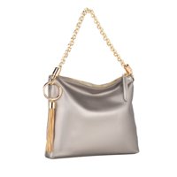Bolso De Hombro Para Mujer, Mkf Collection, Bolso De Mano Versátil De Cuero Vegano, Elegante Y Funcional - Brigitte - Peltre