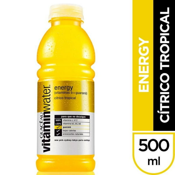 Agua Saborizada Energy Cítrico Tropical Botella, 500 ml