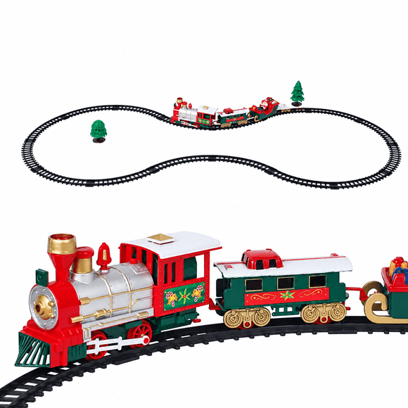 Tren De Navidad 39 Piezas Con Luces 450 Cm De Rieles