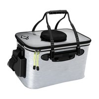 Magideal - Cubo De Pesca Cubo Para Peces Con Cremallera Cubo Para Peces Plegable Portátil De Gran Capacidad Cubo Para Peces Plegable Multiusos Para Exterio Gris Medio