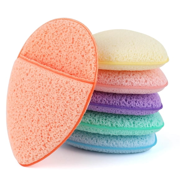 Esponjas faciales Linyumuxiang 6 piezas 10 × 6,6 cm, colores vivos