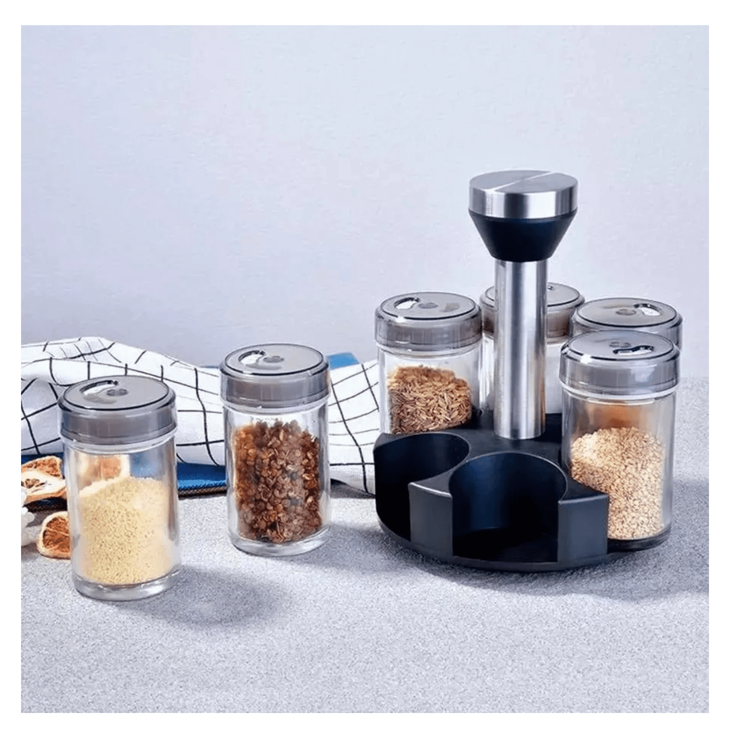 Genérico - Especiero Condimentador Organizador 6 Frascos Giratorio 360°