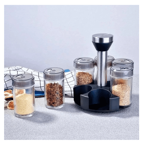 Genérico - Especiero Condimentador Organizador 6 Frascos Giratorio 360°