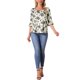 thumbnail image 2 of INSPIRE CHIC Top de Mujer Otoño Floral Casual Cuello Cuadrado Manga 3/4 con Volantes Túnica M Beige, 2 of 6