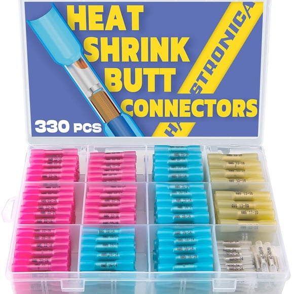 Kit de conectores a tope termorretráctiles haisstronica 330PCS