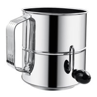 Magideal - Colador De Azúcar Para Hornear De Acero Inoxidable, Colador De Malla De Mano Giratoria, Colador Para Hornear, Taza Para Pasteles, Ma 8 Tazas