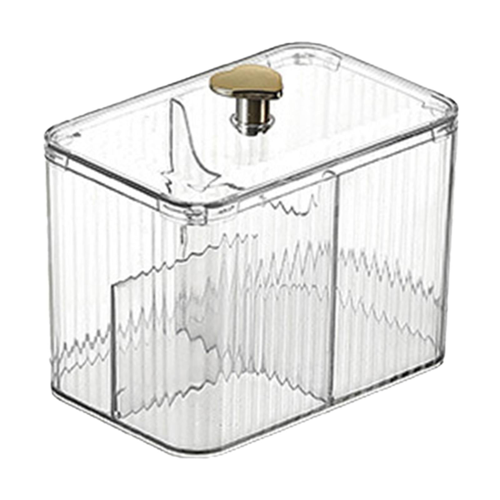 Magideal - Bote De Almacenamiento De Herramientas De Maquillaje A Prueba De Polvo Soporte De Almohadilla De Bola De Hisopo De Maquillaje Organizador De Cosmético , Claro