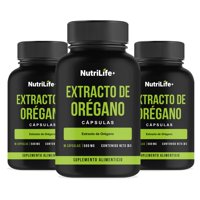 Pack 3 Extracto De Orégano 500Mg Nutrilife+ 180 Capsulas Sin Sabor