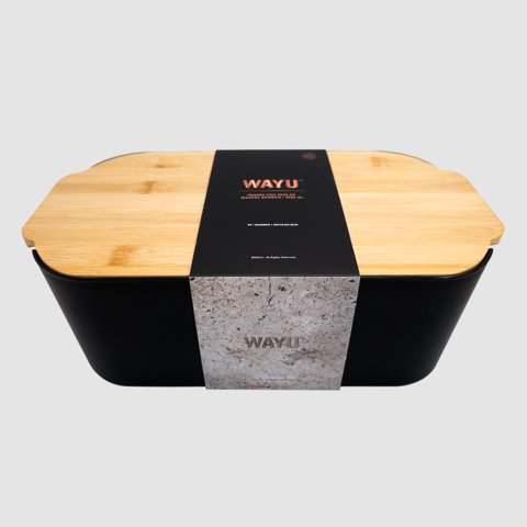 Panera Con Tapa De Madera Bamboo Wayu