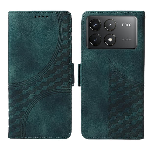 Carcasa FOXDOCK Xiaomi Poco F6 Pro de cuero PU, diseño acolchado clásico, protección contra caídas y rayones