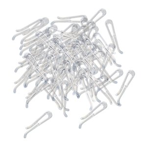 Magideal - 200 Pinzas Transparentes Para Camisa, Pinzas De Transparentes, Pinzas Para Ropa Duraderas, Pinzas Para Ropa En Forma De U Para Suéteres, Abr Plano Desdentado 38Mm