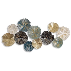 Mundo Online - Cuadro Decorativo Adorno Pared Metalico Hojas De Loto