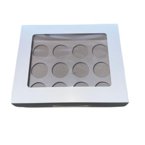 Genérico - Caja Con Ventana Para 12 Shot 60Ml Blanco