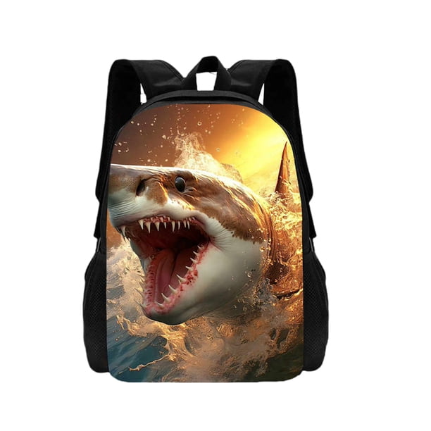 Mochila 3D Shark Print Children's School Bag Cartoon Animal Print Boys and Girls School Bag Lightweight Children's Backpack