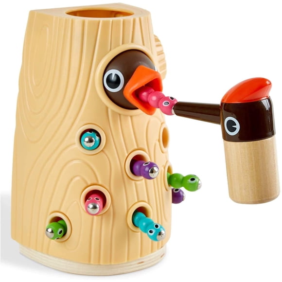 Juego magnético Montessori Toy TOP BRIGHT Woodpecker Worm para 2 años