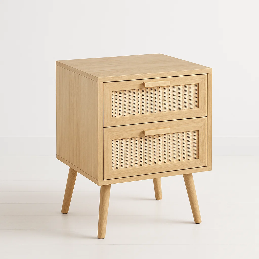 Klik Muebles - Velador Eames Mesh Doble - Madera Clara