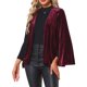 thumbnail image 4 of INSPIRE CHIC Blazer Capa de Terciopelo para Mujeres Manga Larga Dividida Frente Abierto Cárdigan Abrigo M Burdeos, 4 of 6