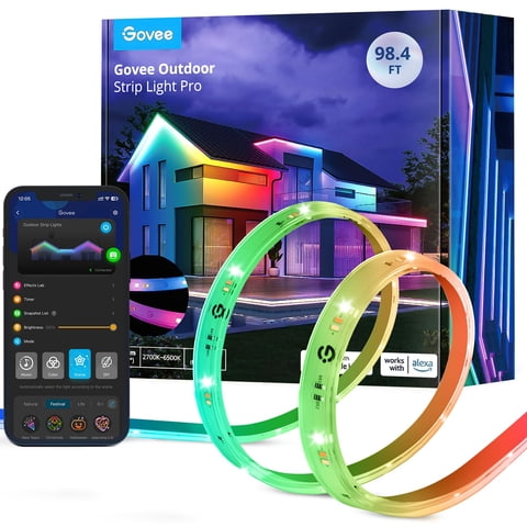 Tira De Luces Led Para Exteriores Govee Rgbic, 30 M, Wifi, Resistente Al Agua
