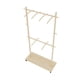 thumbnail image 2 of Solid Wood Garment Clothes Drying Rack with 6 Wooden Hangers, Space-Saving Design, Adjustable Shelf, and Wheels for Easy Mobility – Perfect for Bedroom, Living Room, or Entryway, 2 of 3