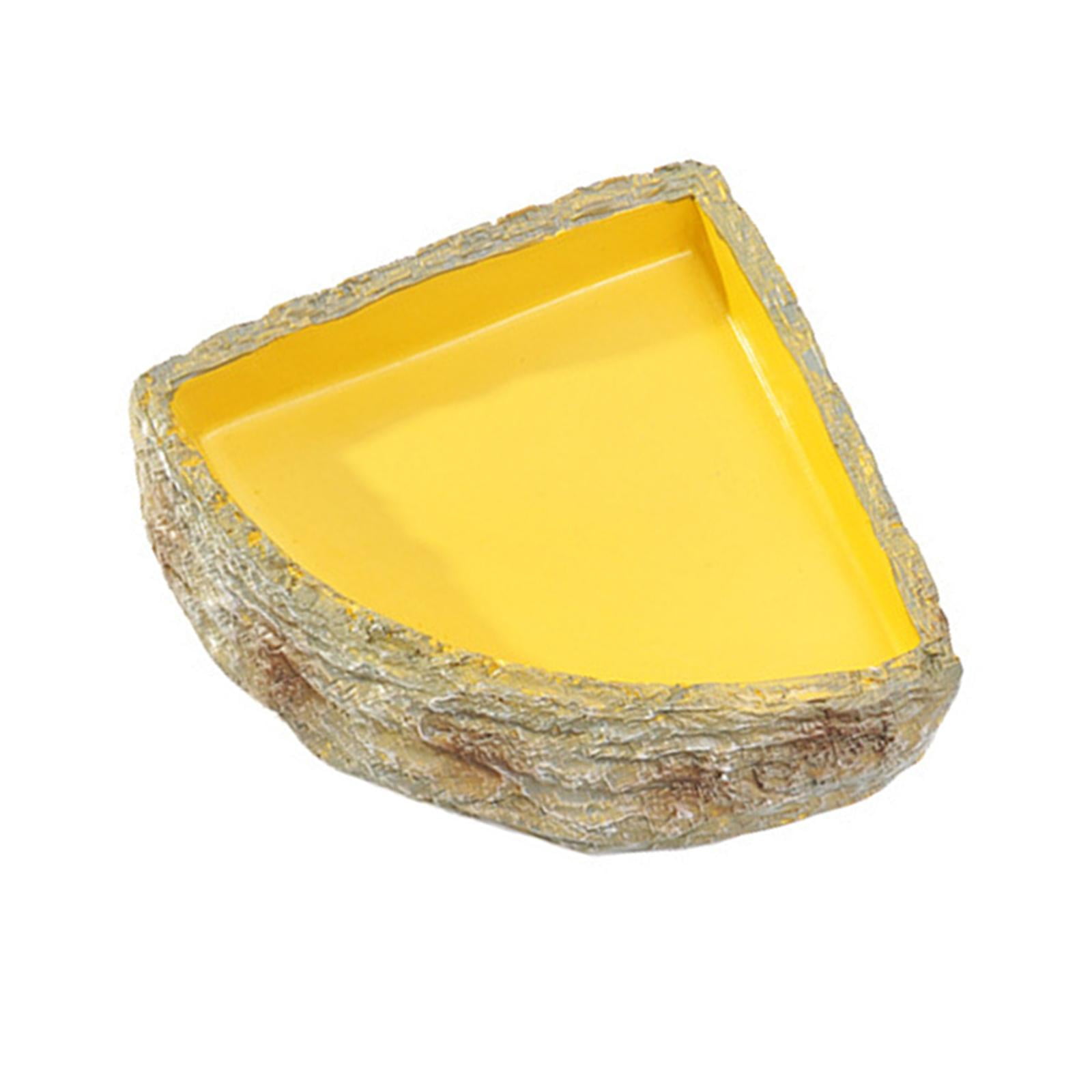 Cuenco De Agua Para Reptiles, Plato De Comida De Resina Esquinero Para Tortugas, Camaleones Y Tortugas, Tamaño L