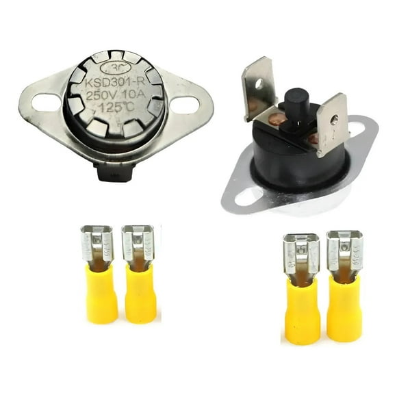 2pcs Termostatos compatible Secadora Mabe + 4 Terminales