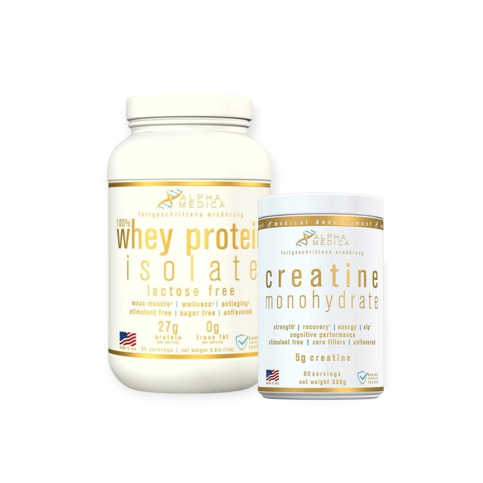 Alpha Medica - Pack Proteina 100% Whey Protein Isolate + Creatina 300gr