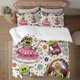 thumbnail image 1 of Nanalan 3-Piece Bedding Set For Kids Boys Girls Adult Cartoon Warm Cute Fashion Holiday Present Gift Bed Sheets, 1 of 5