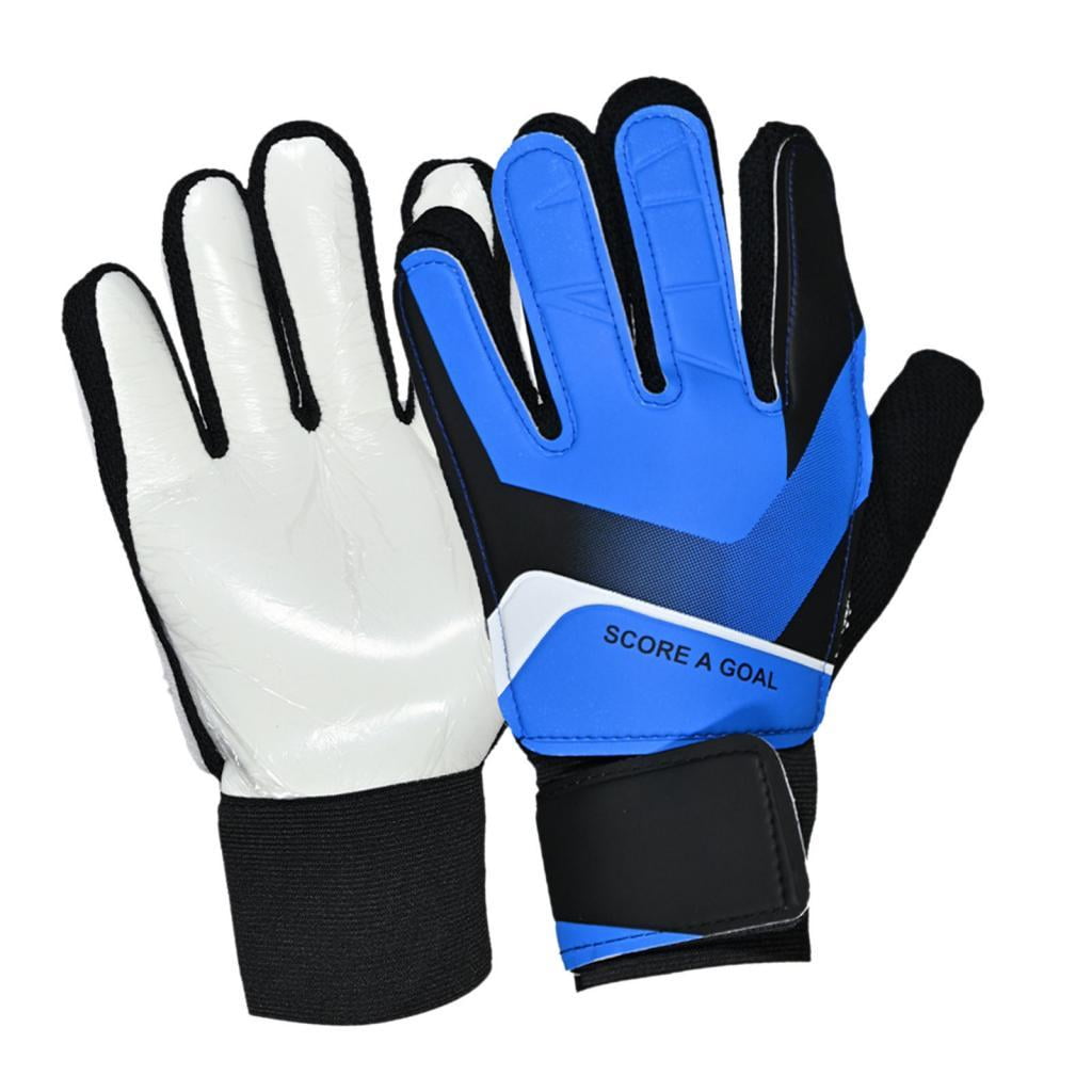 Magideal - Guantes De , Guantes De De Fútbol De Látex Con Agarre Fuerte, Guantes De Fútbol Anticolisión, Guantes De Fútbol Para Partidos De Fútbol Azul Talla 5