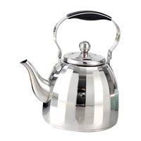Magideal - Tetera De Acero Inoxidable Para Té Olla Para Hervir Agua Hervidor Portátil Con Base Plana Para Calentamiento Rápido Y Asa Fría Al Tacto Adecuado Plata