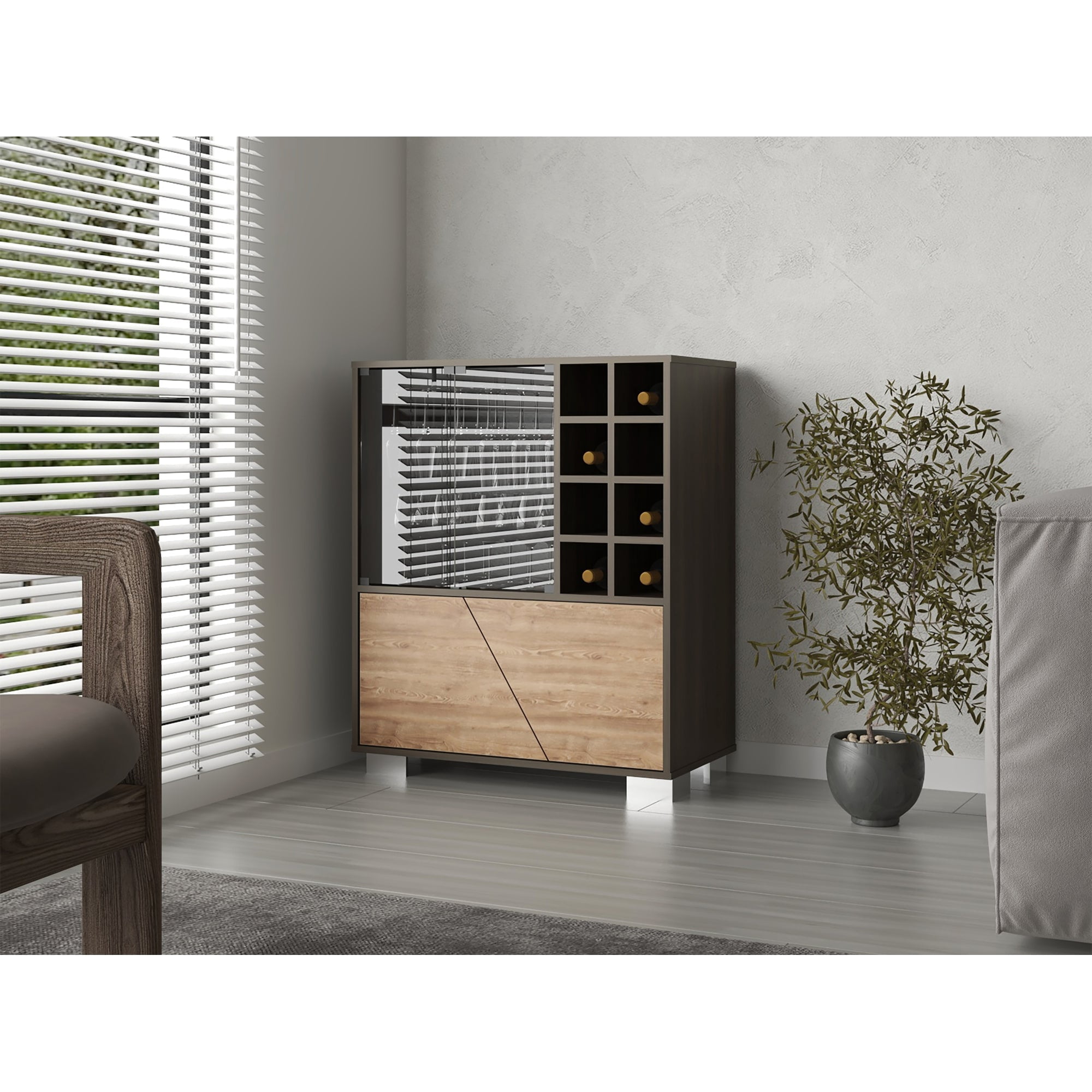 Tuhome - Bar Bajo Fraktal 4 Puertas Café Oscuro Y Miel