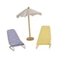 thumbnail image 1 of 3 Piezas 1:12 Silla De Playa Y Sombrilla Para Casa De Mu?ecas Para Jardín En Miniatura Interior Azul Amarillo, 1 of 5