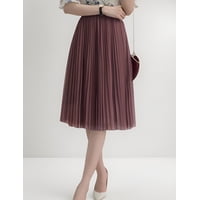 Flix - Falda Larga Mujer Plisada Con Tul Elegante