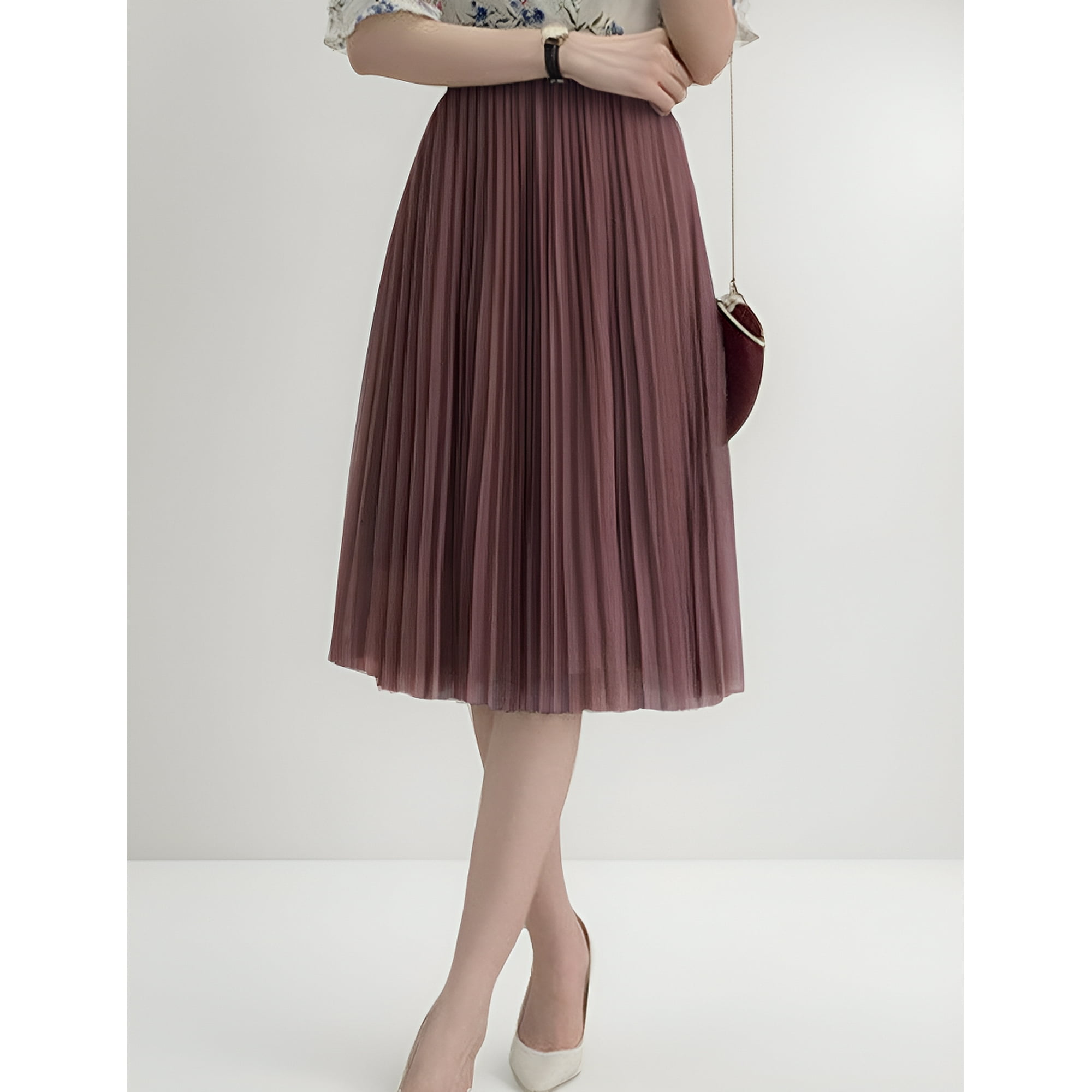 Flix - Falda Larga Mujer Plisada Con Tul Elegante