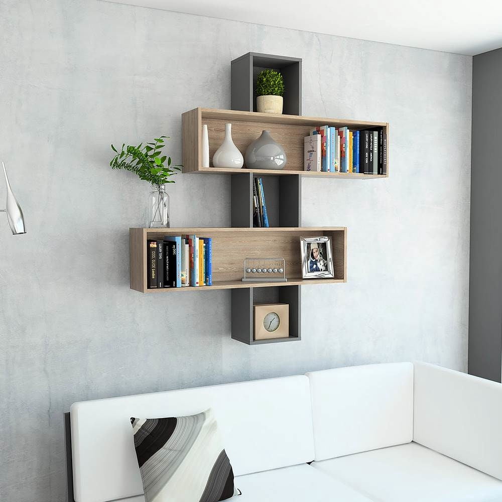 Tuhome - Repisa Wall2B Miel - Plomo