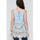 thumbnail image 5 of Blusa CCwholesalesclothings Sin Mangas Con Encaje En La Espalda Y Detalle De Volantes Azul Claro, 5 of 5