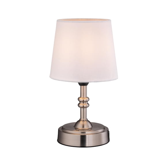 Lámpara de mesa O'Bright Seraph Mini LED inalámbrica con atenuador de níquel