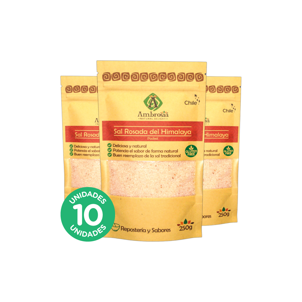 Ambrosia Spa - Pack 10, Sal Rosada Pocket 250Gr