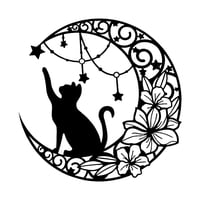 Bothyi - Decoración De Pared De Gato Negro De Metal 33 Cm Decoración De Gato Minimalista Arte De Pared De Gato